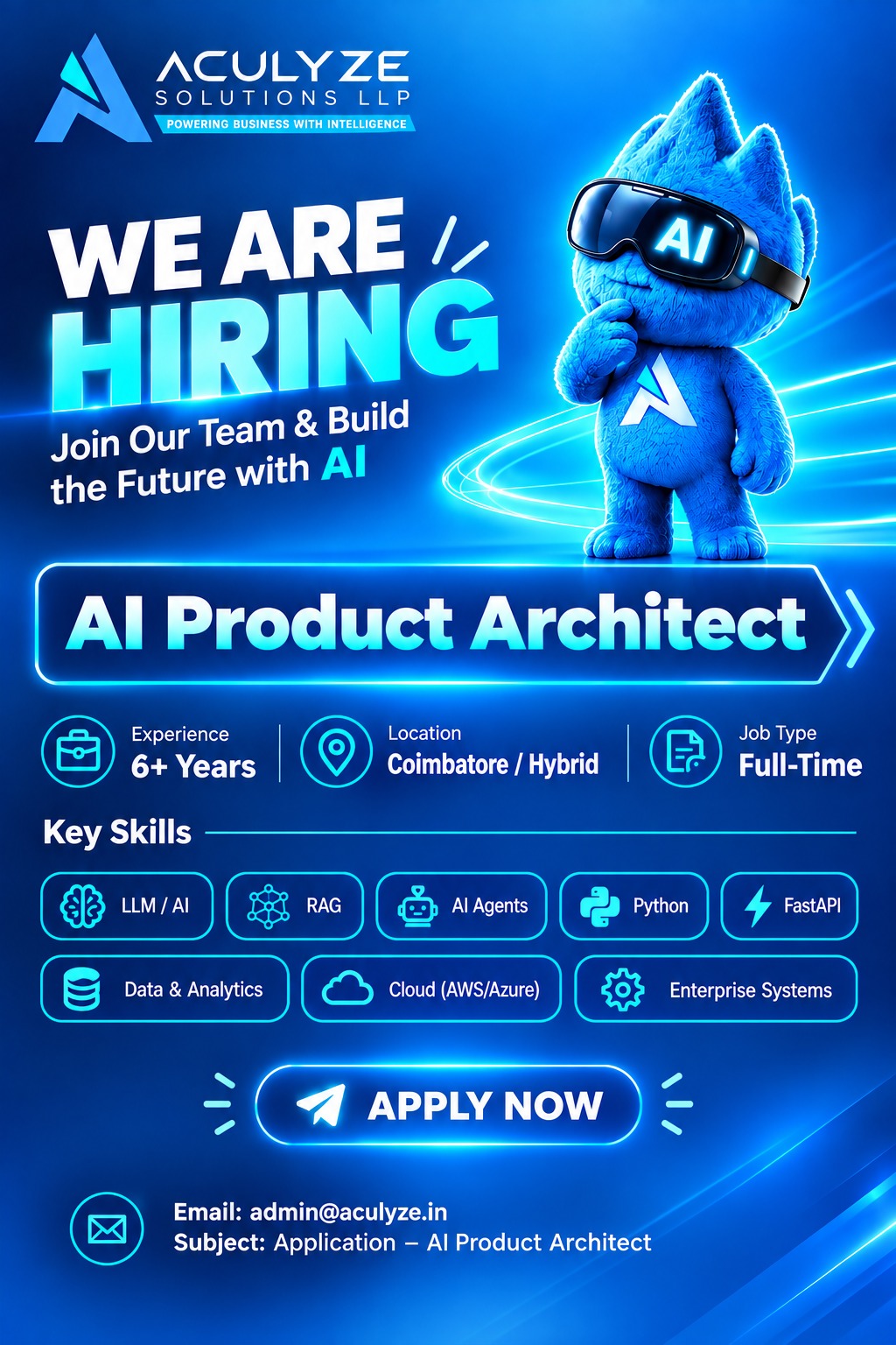 AI Product Architect hiring poster